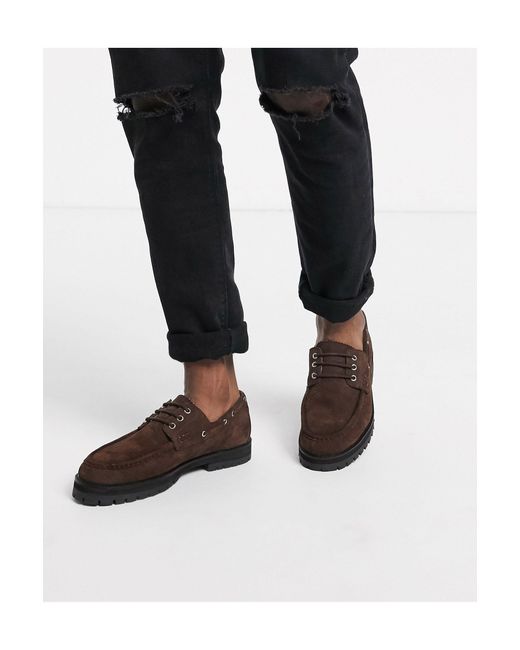 Leather Sirus Chunky Boat Shoes 