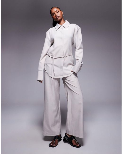 Pantalon ample d'ensemble à fines rayures ASOS en coloris Purple