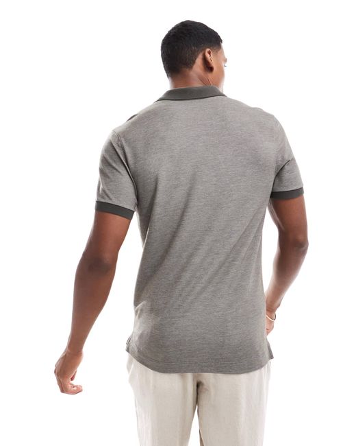 Abercrombie & Fitch Gray Chic Icon Logo Texture Polo for men