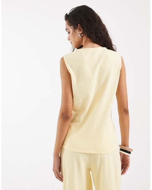 ASOS Natural Textured Crew Neck Vest