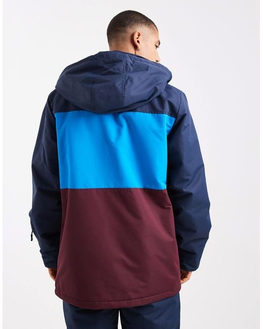 Threadbare Blue Zip Through Ski Jacket With Hood for men