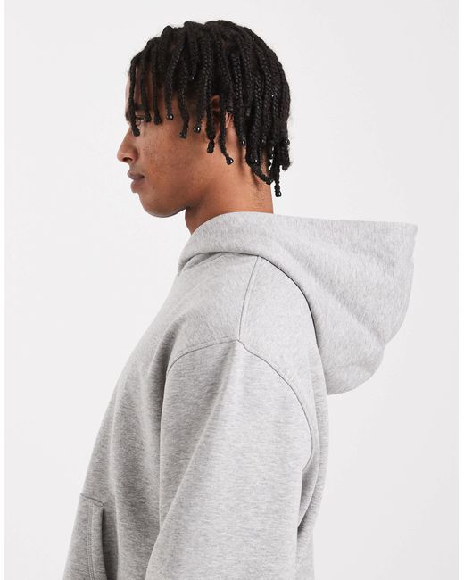 ASOS – essential – kastiger oversize-kapuzenpullover in Gray für Herren