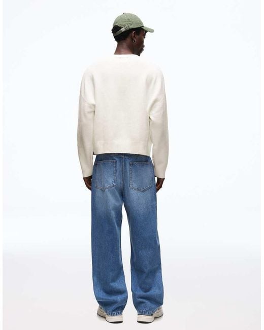 Bershka Blue baggy Jeans for men