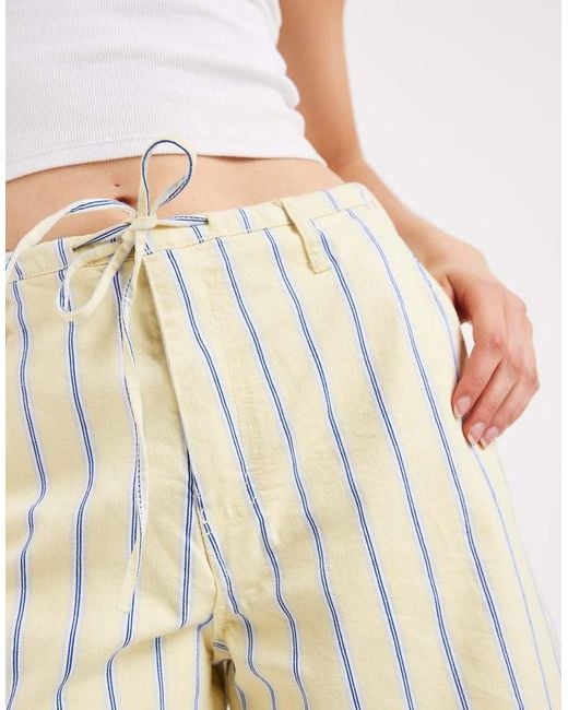 Pieces Natural Tie Waist Denim Shorts