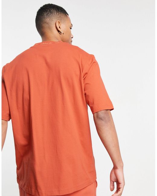 adidas Originals Cotton 'premium Sweats' Overdyed Rib T-shirt in Orange for  Men - Lyst