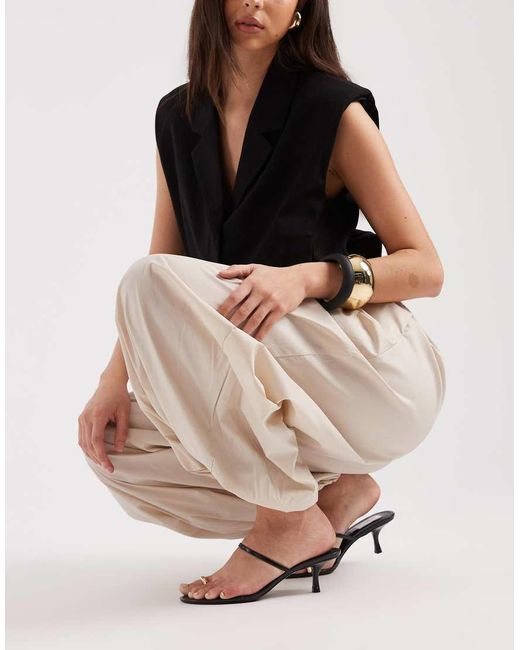 Object White Poplin Balloon Tie Waist Trouser