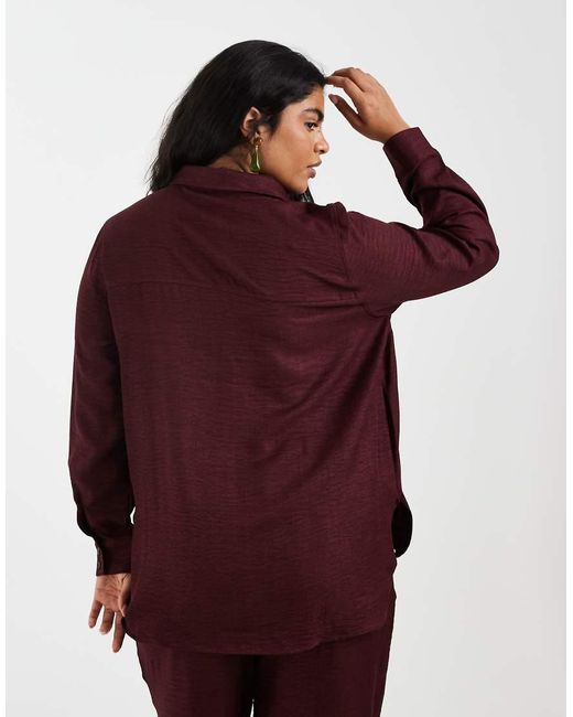 ONLY Red Textu Long Sleeve Shirt