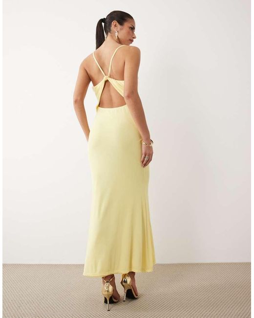 ASOS Natural Strappy Mesh Cami Style Maxi Dress
