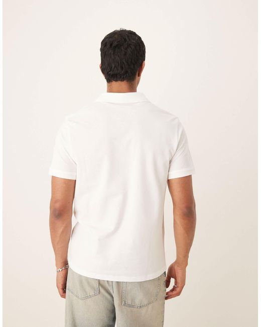 ASOS – basic-polohemd aus pikee in White für Herren