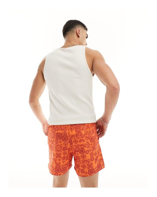 Another Influence Orange Swim Shorts for men