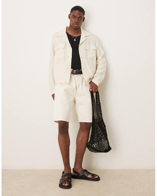 Mango Natural Linen Mix Overshirt for men