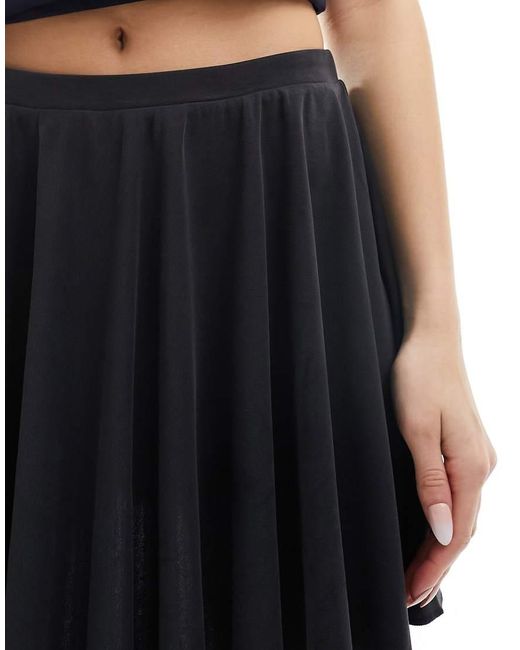 Monki Blue Super Soft Cupro Mini A-Line Skirt