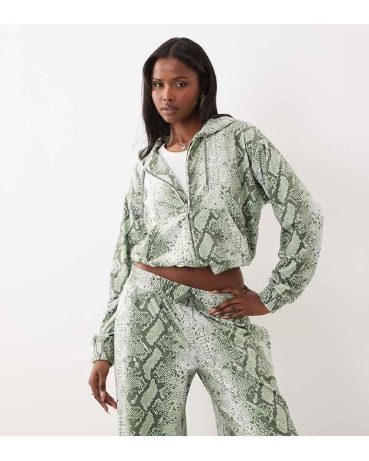 Juicy Couture Green Exclusive Velour Zip Through Hoodie Co-ord