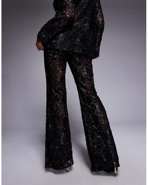 ASOS Blue Lace Kick-flare Tailored Trouser Co-ord