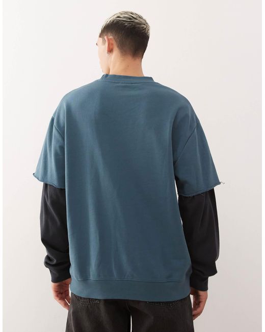 Quiksilver – openbar – mehrlagiges oberteil in Blue für Herren