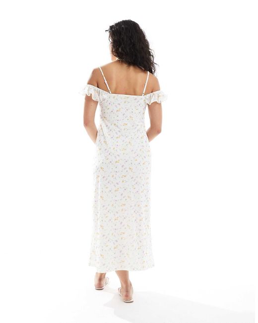 New Look White – midikleid aus netzstoff