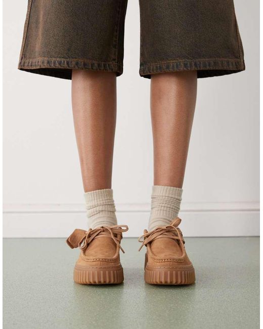 Clarks White Suede Torhill Bee Shoe