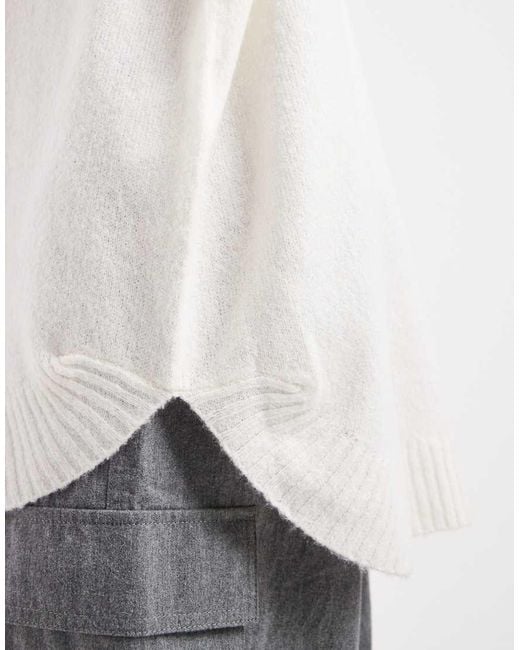 Vero Moda White Oversized Funnel Neck Jumper