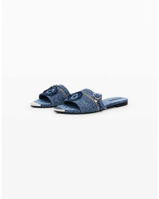 Desigual Blue Flat Denim Sandal