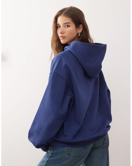 Weekday Blue Soft Heavy Oversized Hoodie