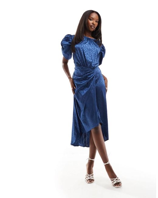 AX Paris Blue – satin-midikleid