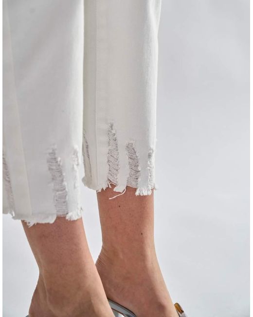 Glamorous White Straight Cropped Jeans