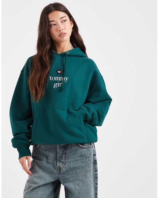 Tommy Hilfiger Green Tommy Girl Star Logo Hoodie