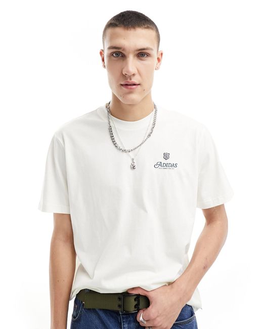 T-shirt avec inscription logo - cassé Adidas Originals pour homme en coloris White
