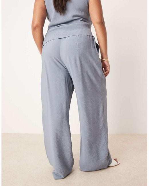 ASOS Blue Curve Tailored Relaxed Straight Leg Trousers Co-ord