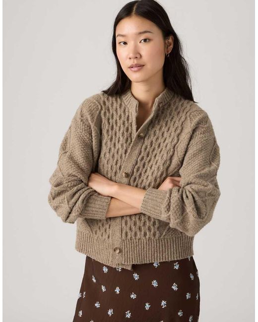 Levi's Brown Charlotte Crewneck Cardigan