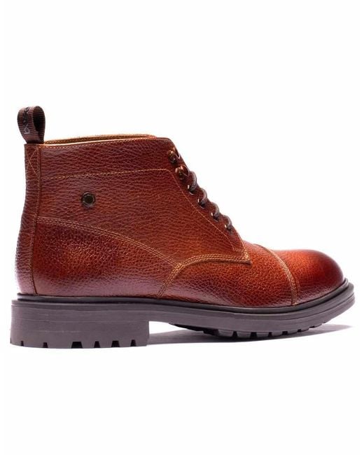 Base London Red Mercer Toe Cap Boot for men