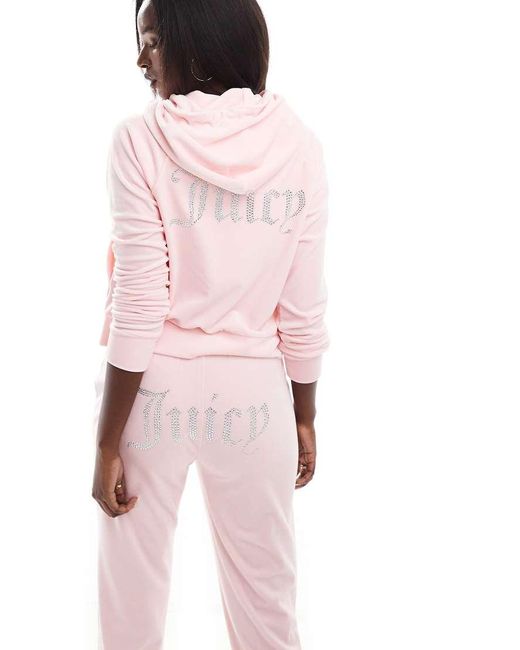 Joggers Rosa Pastel De Pernera Recta De Velour De (Parte De Un Conjunto) Juicy Couture de color Pink
