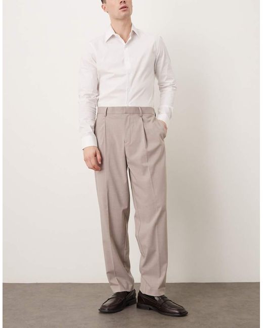 ASOS Gray Smart Relaxed Tapered Pants for men