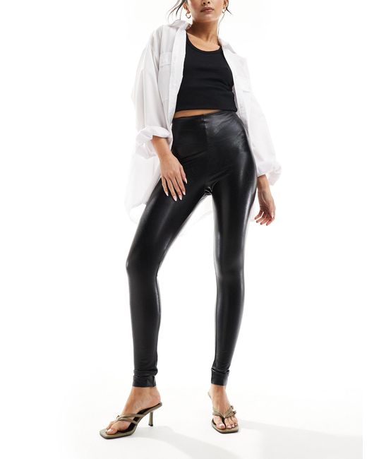 Commando Black Faux Leather leggings With Smoothing Waist