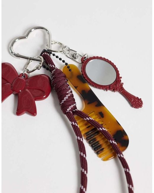 Pieces White Mirror And Comb Bag Charm