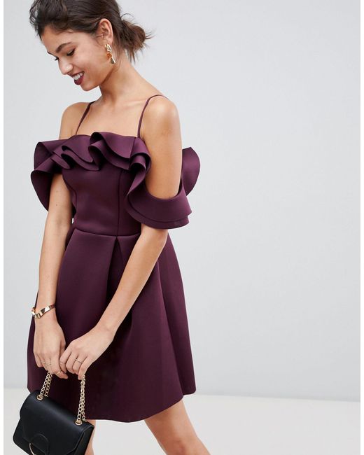 asos design scuba cami prom mini dress