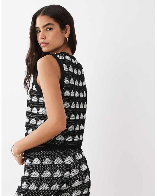 ASOS Black Crochet Knit Beach Tank Co-ord