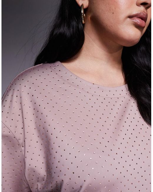 Renee Studio Purple Hotfix Oversized T-shirt