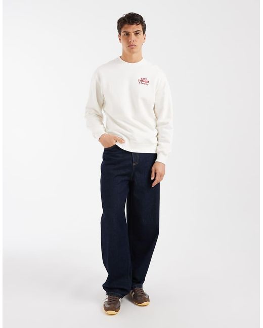 Levi's White Graphic Relaxed Sweatshirt for men