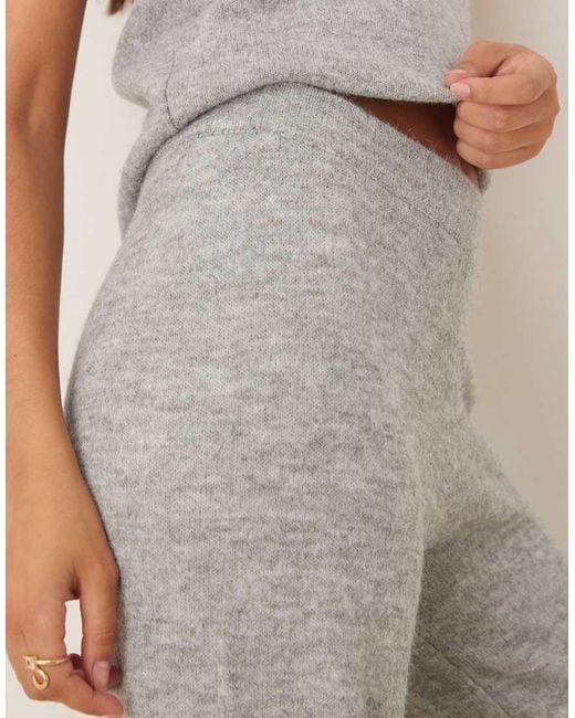 JJXX Natural Knitted Straight Leg Trousers