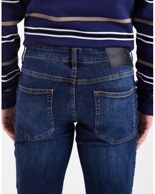Only & Sons White Loom Slim Fit Jeans for men