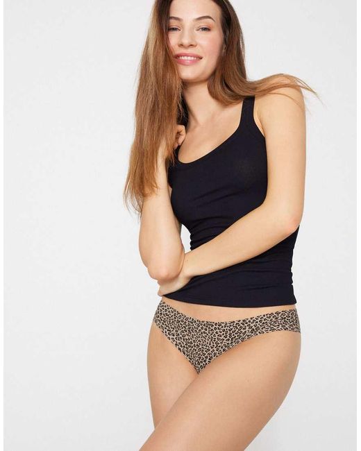 Tezenis Brown Laser-Cut Microfibre Brazilian Briefs