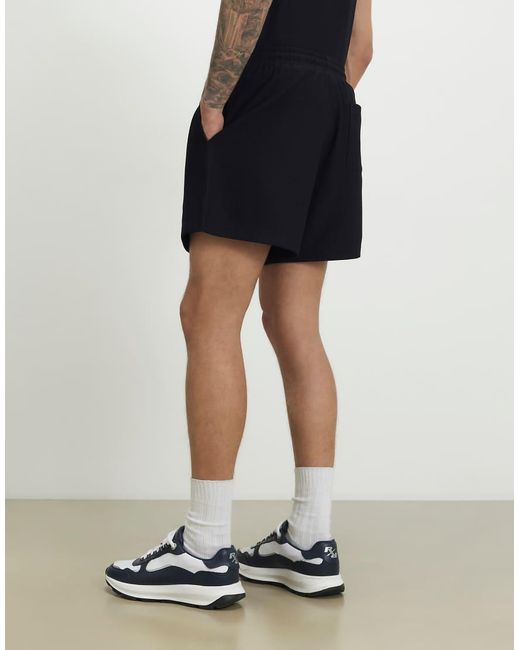River Island Blue Regular Fit Textushort Length Shorts for men