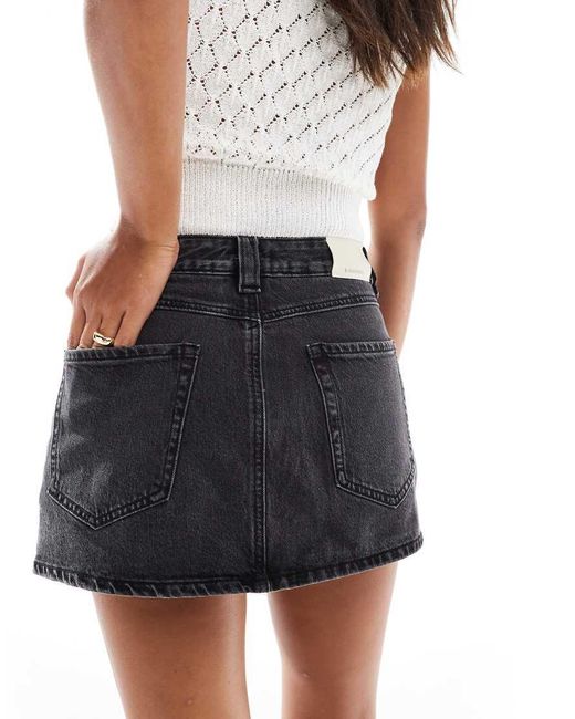 Stradivarius White Denim Mini Skort