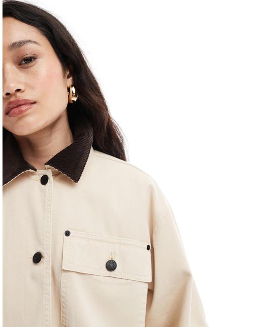 ASOS White Clean Cord Collar Jacket