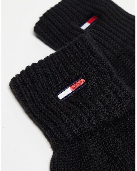 Tommy Hilfiger Black Flag Logo Gloves for men