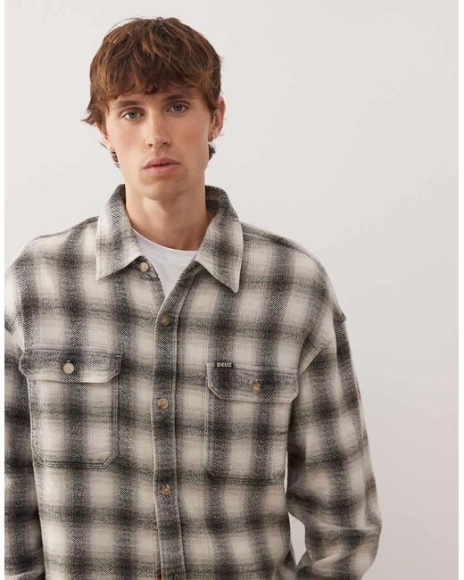 Deus Ex Machina Natural Too Busy Long Sleeve Flannel Shirt for men