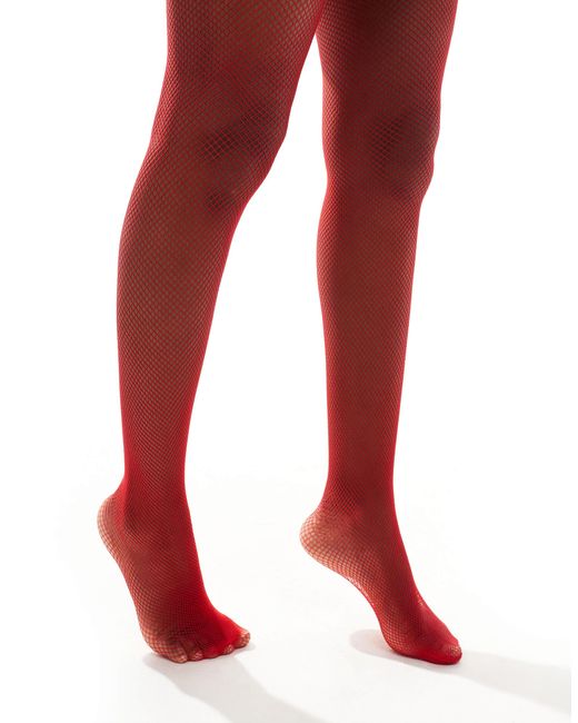 Collant résille ASOS en coloris Red