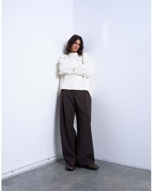 Maglione Lavorato Con Cuciture A Vista di TOPSHOP in White