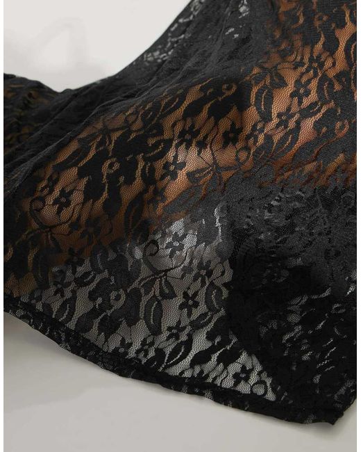 PixieGirl Black Petite Lace T-Shirt Maxi Dress